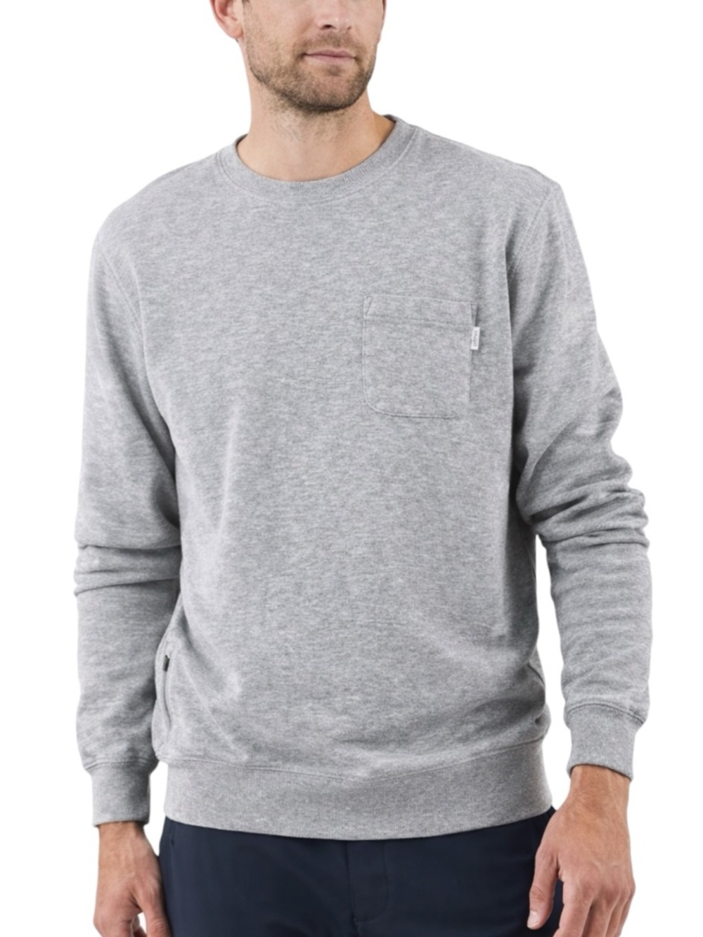 Vuori Jeffreys Performance Crew Men’s Medium Gray Long‎ Sleeve Pocket Pullover